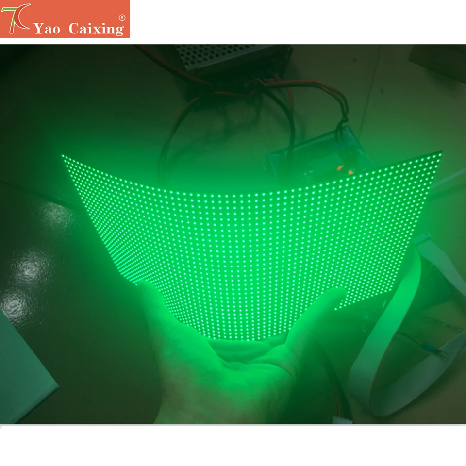 Panel led flexible para interiores P4, módulo de matriz de puntos, para formas especiales