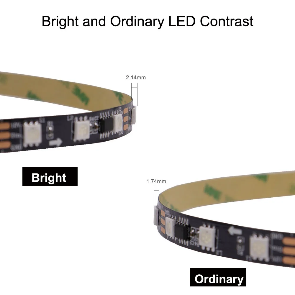 DC12V WS2811 5050 RGB direccionable tira de píxeles Led cinta de colores cinta Led Digital Flexible externa 1 Control IC 3