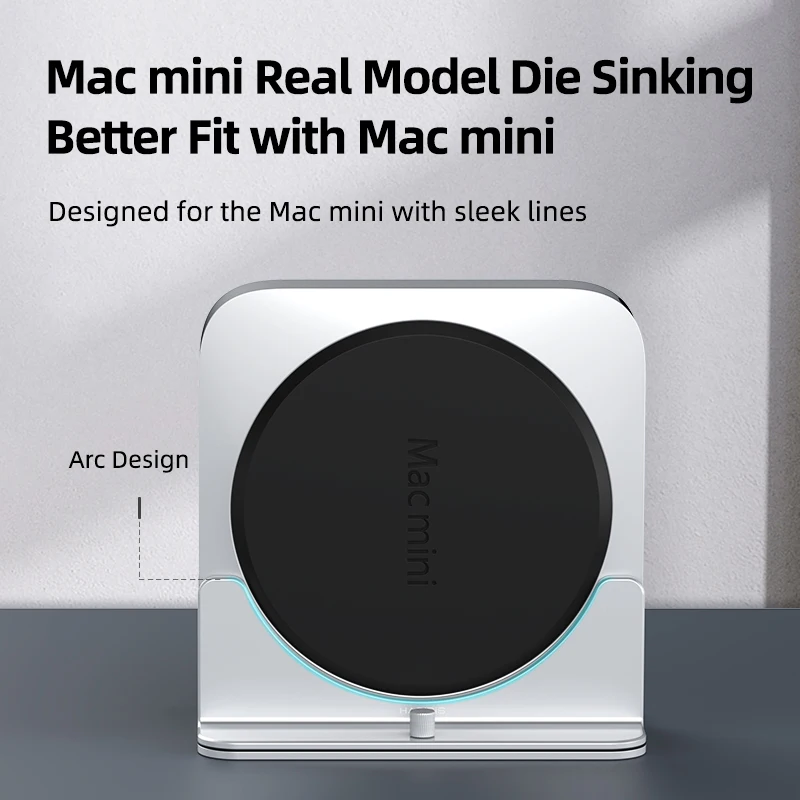 Hagibis-Apple Mac mini用の調整可能な滑り止めアルミニウム合金ノートブックスタンド