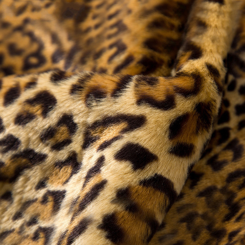 แฟชั่นผู้หญิงFaux Furเสือดาวพิมพ์เสื้อหญิงเซ็กซี่All-MatchกลางความยาวชุดคอWarm Jacket