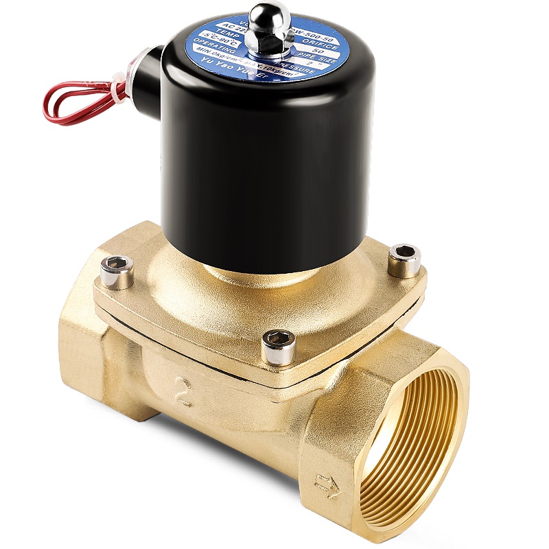 Válvula Solenoide de latón normalmente cerrada, 1/2 ", 3/4", 1 ", 2", 220VAC, 110VAC, 24VDC, 12VDC, 24VAC, acción directa para agua, Gas y aceite