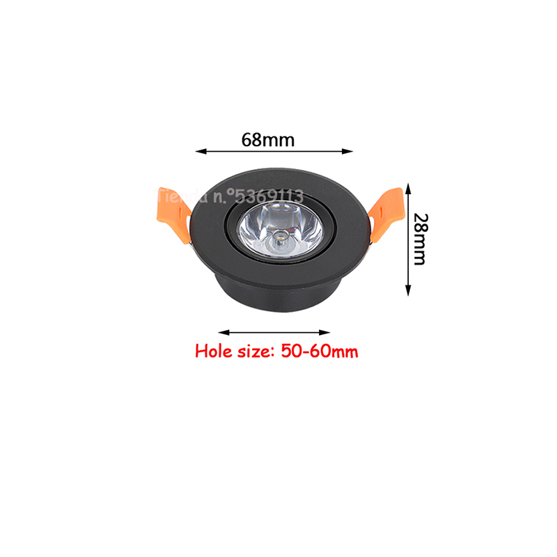 Aluminium Runde LED Dimmbare Decke Downlight 1W 3W AC90-260V DC12V Einbau LED Spot Licht Led-lampe Ausschnitt 50mm Mit Fahrer