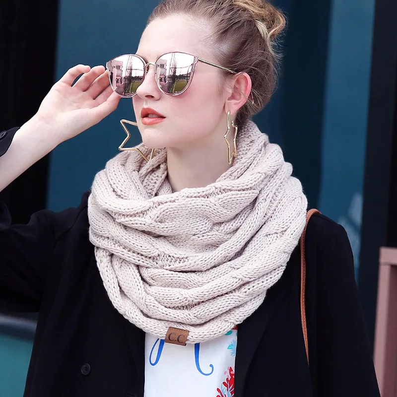 Mới Nhỏ Cho Nữ Dây Len Đan Snood Vô Cực Khăn Quàng Cổ Mùa Đông Ấm Hơn Yếm Cổ Tròn Khăn AC041