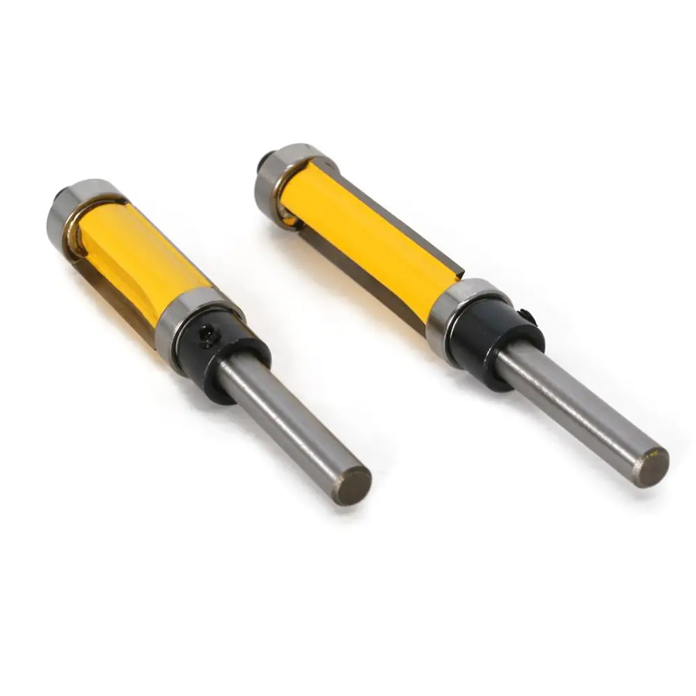 6mm 1/4" Shank Template/Trim Router Bit, with 2" Long Routing Cutters. Features: top & bottom ball bearings Woodworking Tool
