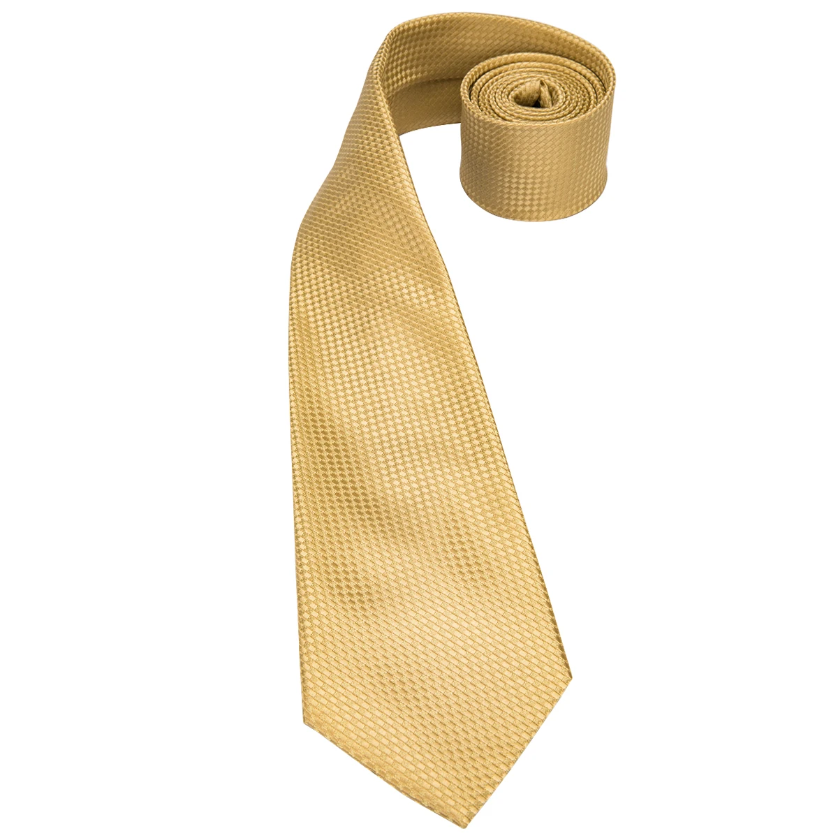 Hi-Tie – cravates en soie jaune or massif pour hommes, ensemble de boutons de manchette pratiques, cadeau à la mode pour hommes, cravate d'affaires de mariage
