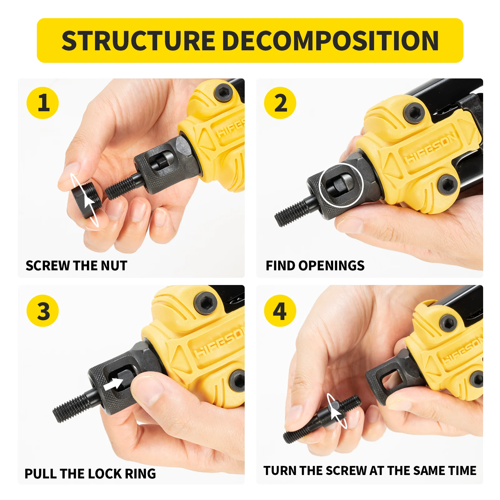 Hand Rivet Nut Gun Insert threaded Mandrels Manual Riveters Nut Gun for Riveting Rivnut Tool M3 M4 M5 M6 M8 M10 M12 Nuts Toolbox