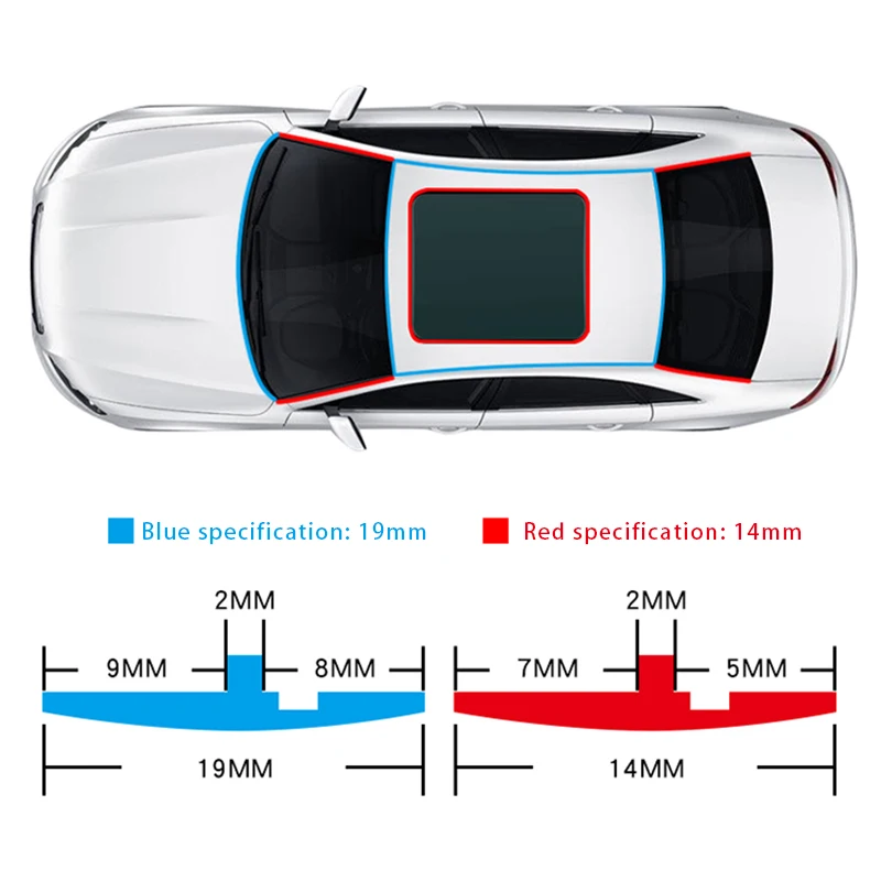 SEAMETAL กระจกรถยนต์ซีลแถบยางหลังคาหน้าต่างขอบซีลสติกเกอร์กันน้ํา Weather Strip ป้องกันฝุ่นแถบซีล