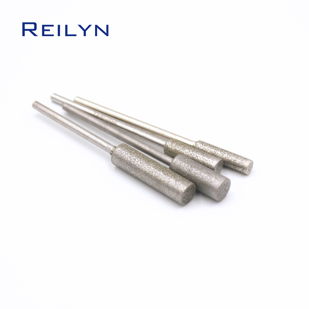 Grit 150 Ultra-long Diamond Grinding Drill Burr Set Polishing Grinding Head Mounted Bits for Dremel Rotary Tools 3mm x1.5-8mm