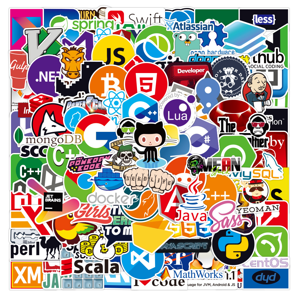 10/30/50/100 Viên Ngộ Nghĩnh Geek Lập Trình Java Dán Đồ Chơi Cổ Điển Ván Trượt Xe Máy Laptop Hành Lý Trò Đùa chống Thấm Nước Miếng Dán