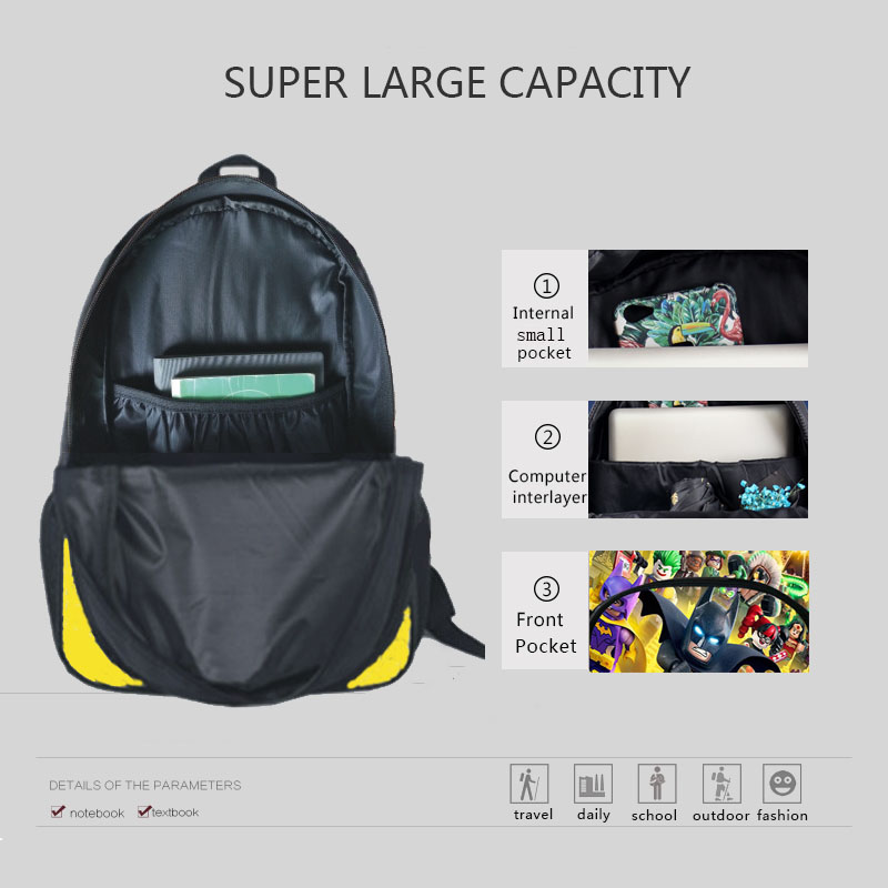 Sac à dos imprimé de Nom de jeu Om, 3 pièces, pour garçons et filles, cartable à motif pour enfants
