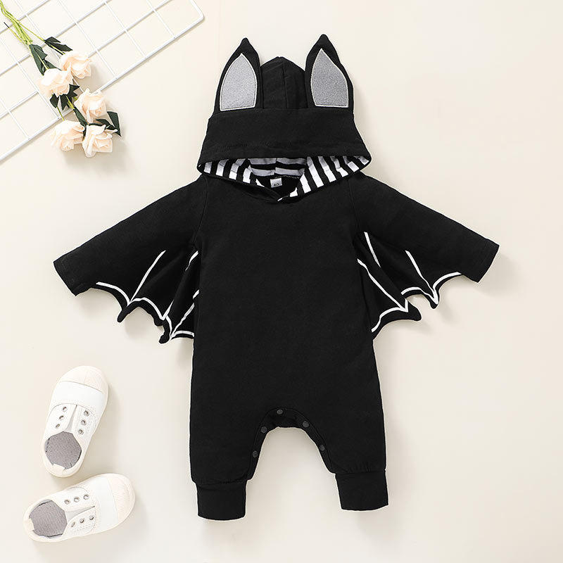 2025 Halloween Costumes Newborn Baby Romper Infant Boy Clothes Bat Wing Toddler Girls Jumpsuit Hoodies Ear Bodysuit Pajamas