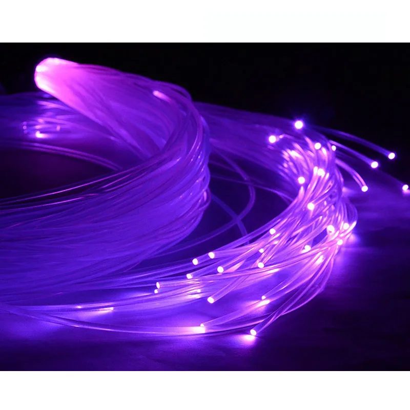 ขายร้อน 50 ~ 500PCS X 0.5 มม.X 2 เมตร end GLOW PMMA สายไฟเบอร์ออปติกสําหรับเพดานดาว
