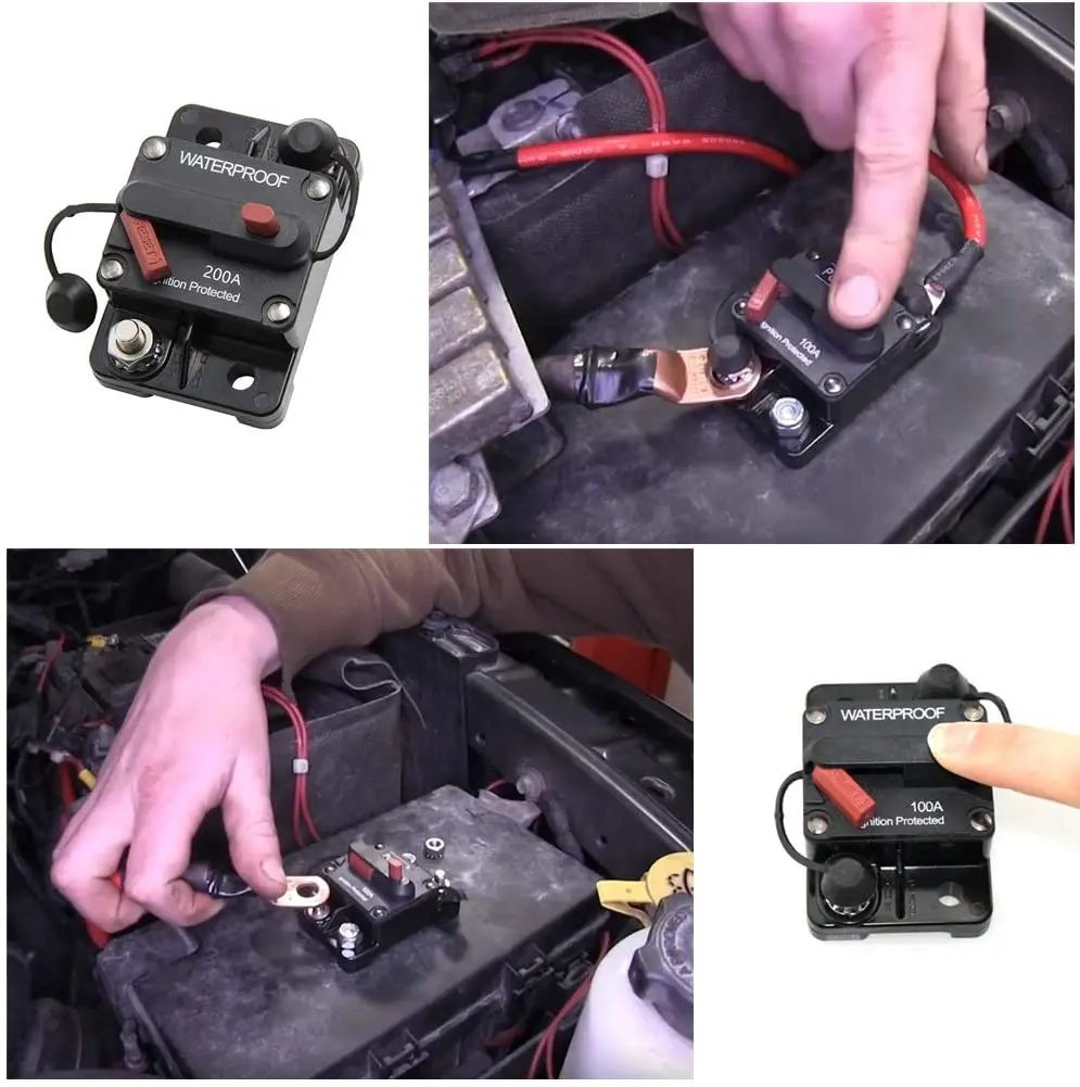 DaierTek 30A-300A Leistungsschalter 12V Trolling mit manuellem Reset Boot Manueller Stromschutz für Audiosicherung Auto 48VDC Wasserdicht