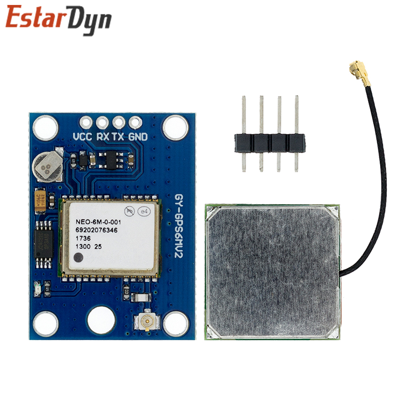 EstarDyn GY-NEO6MV2 nuevo módulo GPS NEO-6M NEO6MV2 con Control de vuelo EEPROM MWC APM2.5 antena grande para arduino