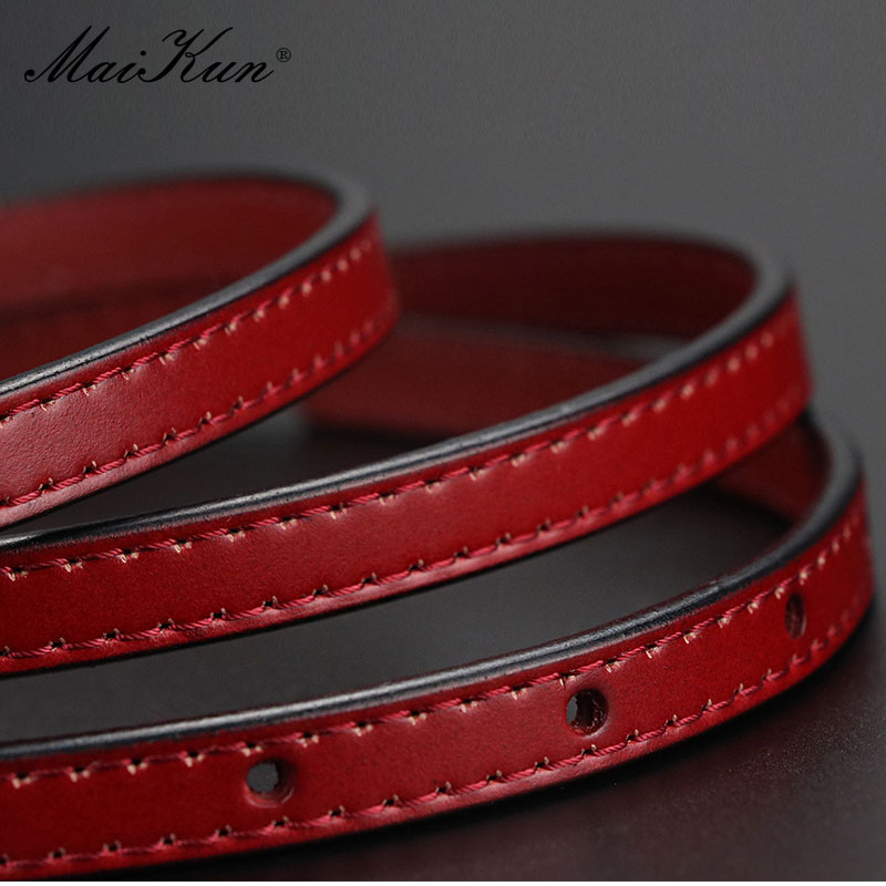 Maikun Nữ Thắt Lưng Hợp Kim Khóa Pin Chính Hãng Da Mỏng Thắt Lưng Nữ Dây Da Thắt Lưng Cho Quần Jean Áo Quần