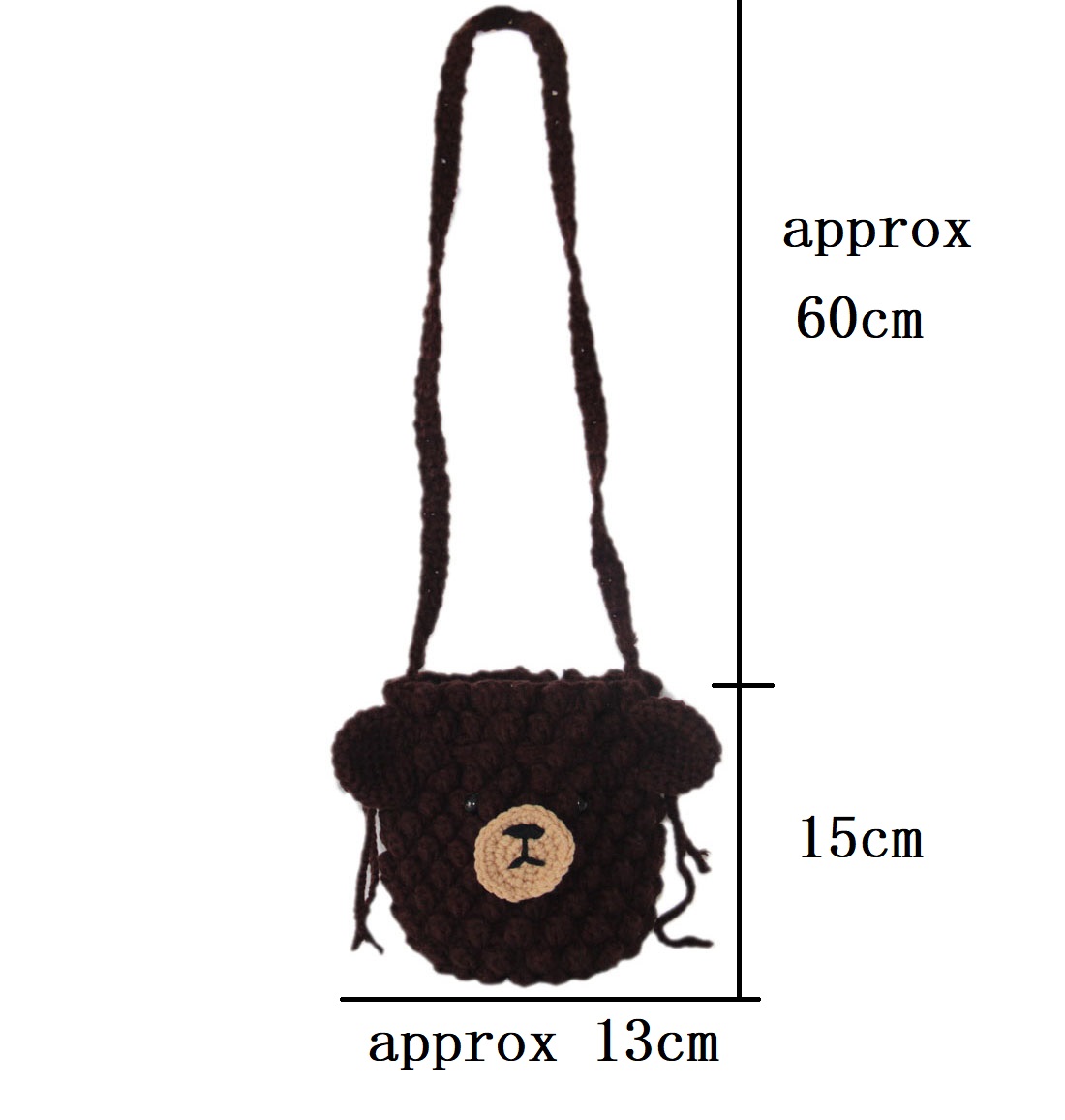 Вязаная арт-сумка BomHCS, кошелек с коричневым медведем, сумка для хранения через плечо