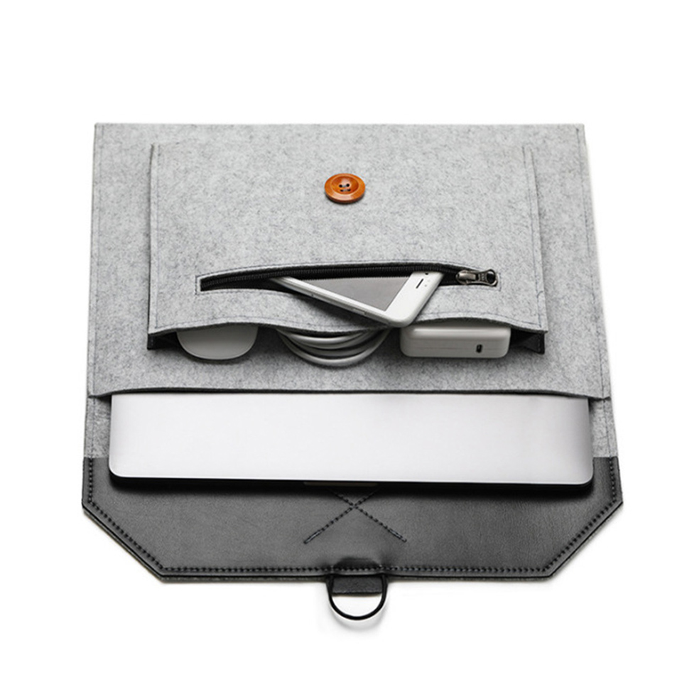 11.6/13/14/15 "laptop manga feltro ultraleve notebook tablet almofada caso multi-bolso bolsa saco pastas para apple macbook/usua