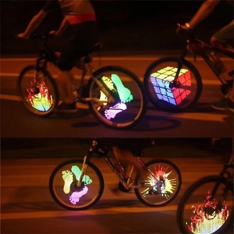 Luces de rueda de radios de bicicleta al aire libre atractivas LED de bicicleta programable OEM personalizadas luces de rueda de bicicleta recargables