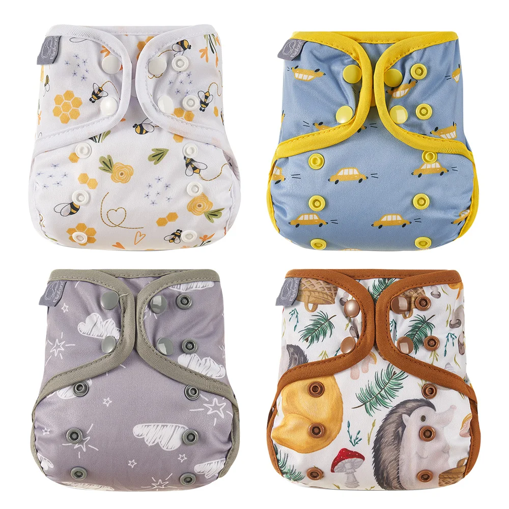 Elinfant-cubierta de pañal para recién nacido, cubierta lavable para bebé, pañal ajustable con animales de dibujos animados, pañales de tela reutilizables disponibles