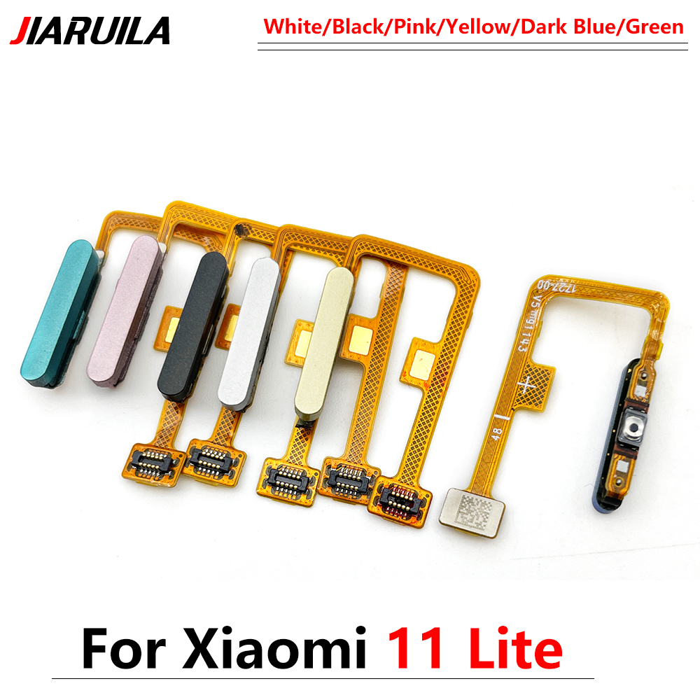 Novo para xiaomi mi 11 mi11 lite sensor de impressão digital casa retorno chave menu botão cabo fita flexível preto branco azul verde