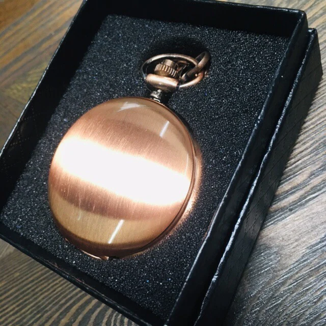 Retro Nero di Modo Liscio D'argento Steampunk di Tasca Del Quarzo Della Vigilanza