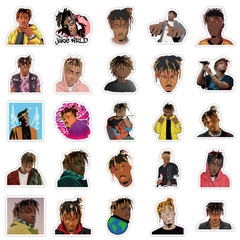 10/30/52 Uds Singer Juice Wrld Graffiti impermeable Fans locos monopatín maleta de viaje teléfono portátil equipaje pegatinas lindo niño