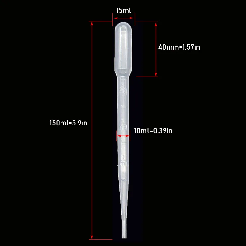 Pipetta trasparente da 10 pezzi/3ml pipetta di trasferimento in plastica di sicurezza monouso pipetta piccola forniture per mulini da laboratorio