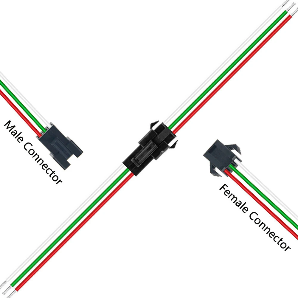 Conector JST macho y hembra, 5-100 pares, 2 pines/3 pines/4 pines/5 pines para tira de LED 5050/3528 WS2812B/WS2811 WS2813/WS2815 SK6812