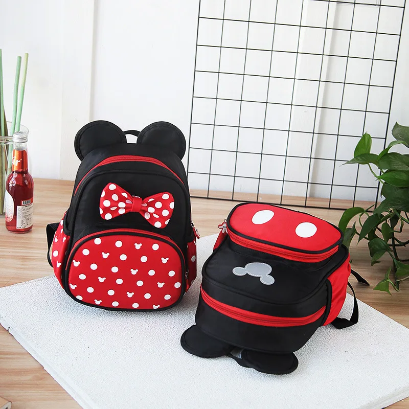 Mochila escolar para niños de Mickey y Minnie de Disney, mochilas escolares para guardería, mochilas para bebés y niños, 2024