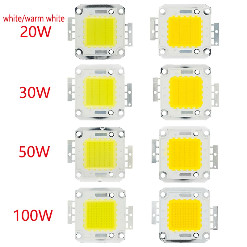 10W 20W 30W 50W 100W Bianco/Bianco caldo CHIP LED Integrato Perline lampada ad alta potenza 24*44mil 32V-34V 3200K-6500K 600-3000MA