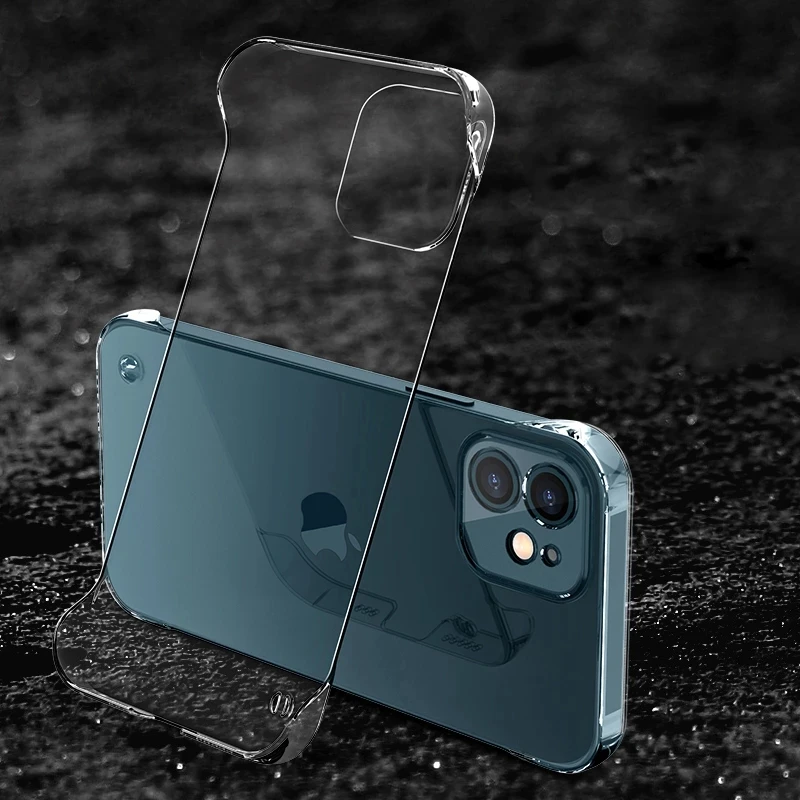 Для iphone 16 15 11 12 13 14 Pro MAX XR XSMAX X XS MINI SE 7 8 PLUS Прозрачный безграничный анти-падение ультратонкий жесткий корпус ПК