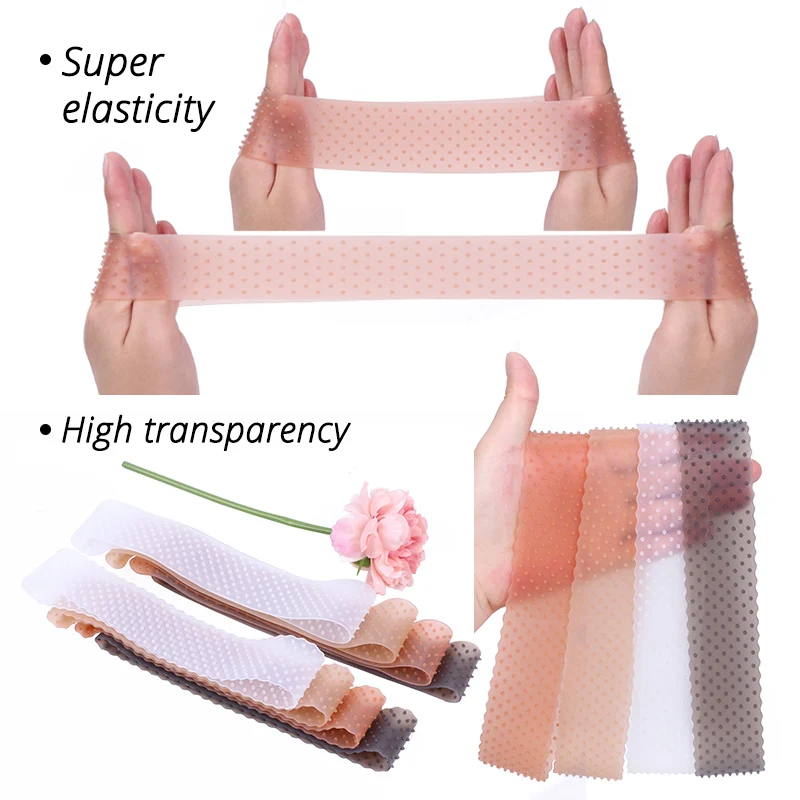 Thun Mềm Silicon Tóc Giả Kẹp Đầu Silicone Tóc Giả Kẹp Ban Nhạc 4 Màu Size Nhỏ Đầu Không Trượt Bộ Tóc Giả Giữ Trong Suốt ban Nhạc