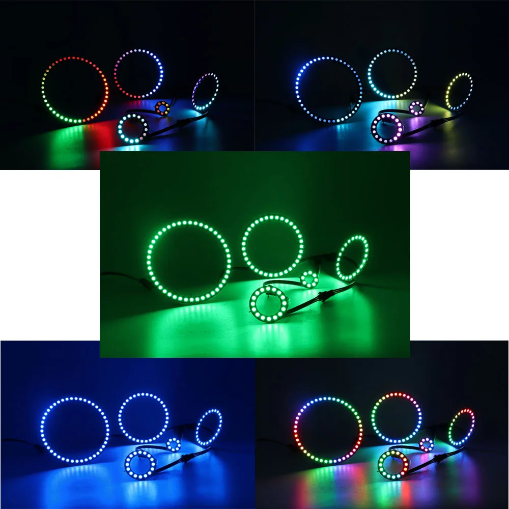 Anillo direccionable individualmente de píxeles LED WS2812B, 8/16/24/35/45Leds WS2812, módulos de luz LED circulares a todo Color integrados IC DC5V