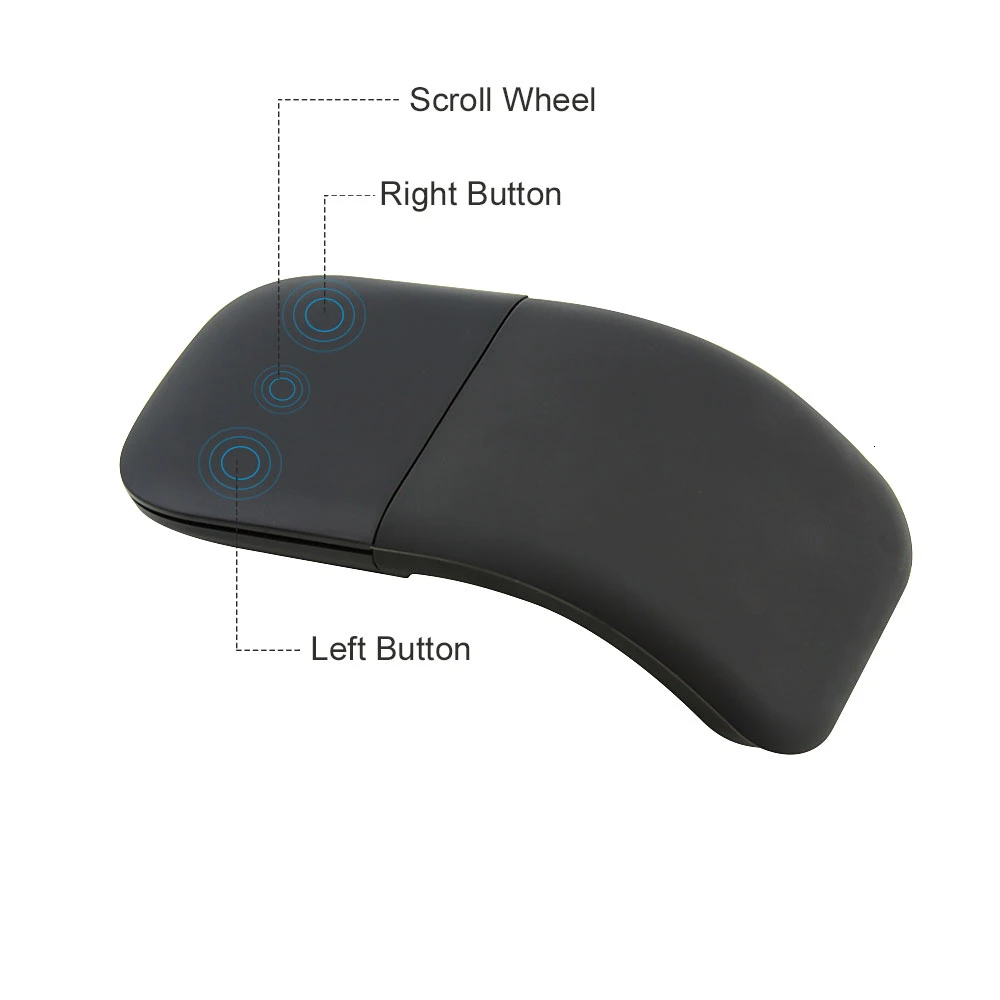 Bluetooth 4.0 Gấp Chuột Không Dây Vòng Cung Cảm Ứng Con Lăn Máy Tính Silent Chuột Ergonomic Ôm Laser Mini Chuột Cho Microsoft Bề Mặt