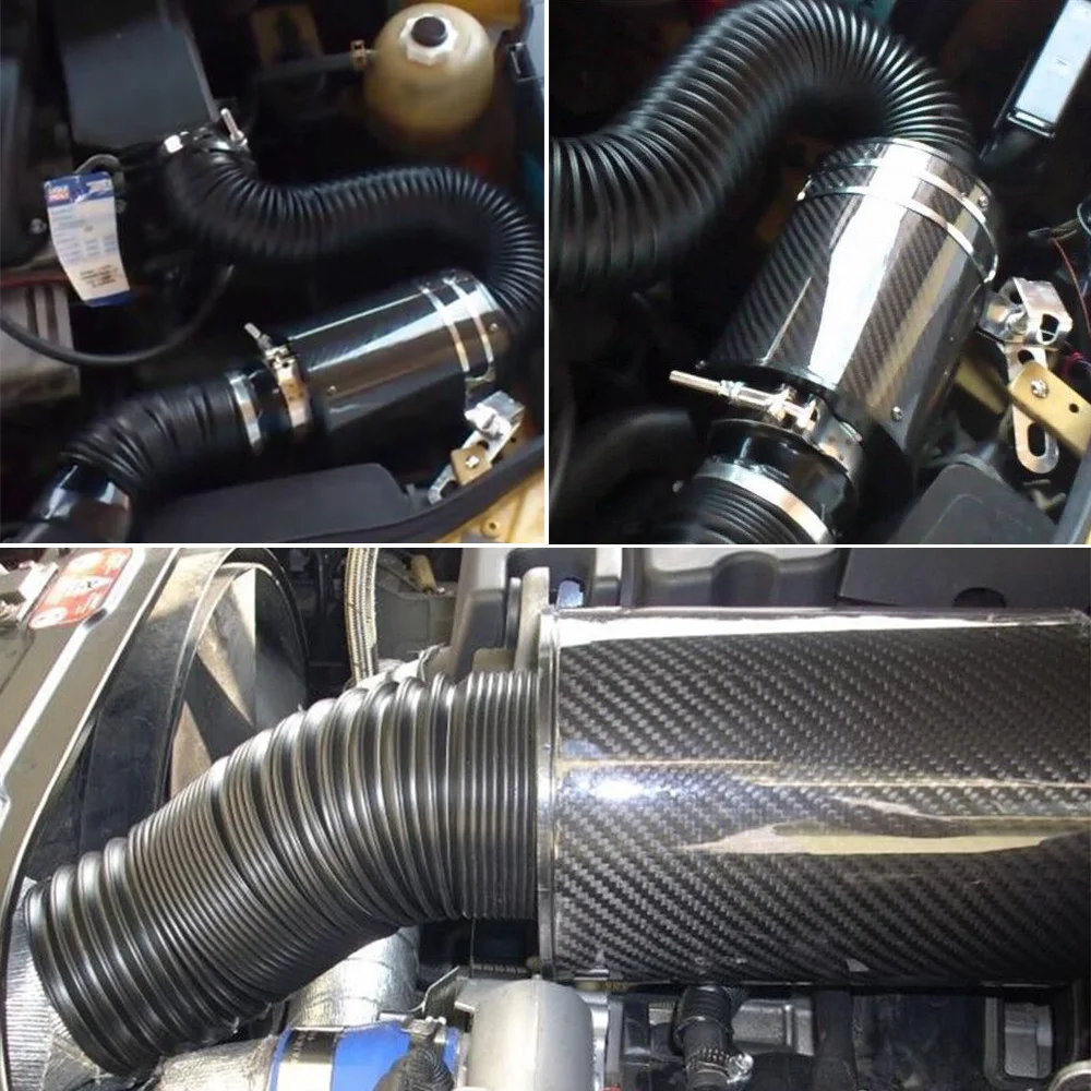 PQY - air Intake Mit Fan Universal Racing Carbon Fiber Kalten Feed Induktion Kit Air Intake Kit Air Filter Box/ODER WITHOUIT FAN