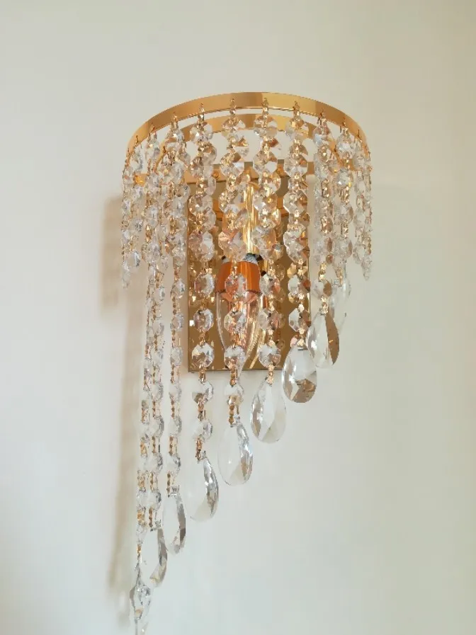 Lampu Dinding Kristal Modern Lampu Cermin Dalam Ruangan LED Nordic untuk Lampu Dinding Ruang Tamu Perlengkapan Kamar Mandi Dekorasi Rumah