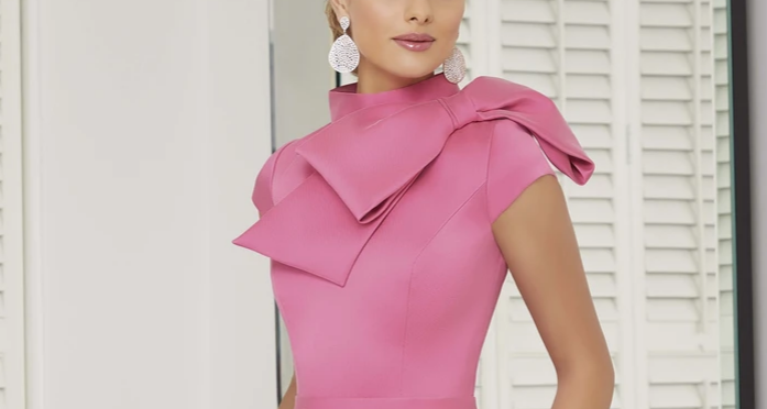 Tailor Shop Mother Of Bride ชุดเจ้าสาวแม่ชุด Party Dress Plus ขนาดสีชมพูลูกอมสีสวมใส่ชุดโบว์