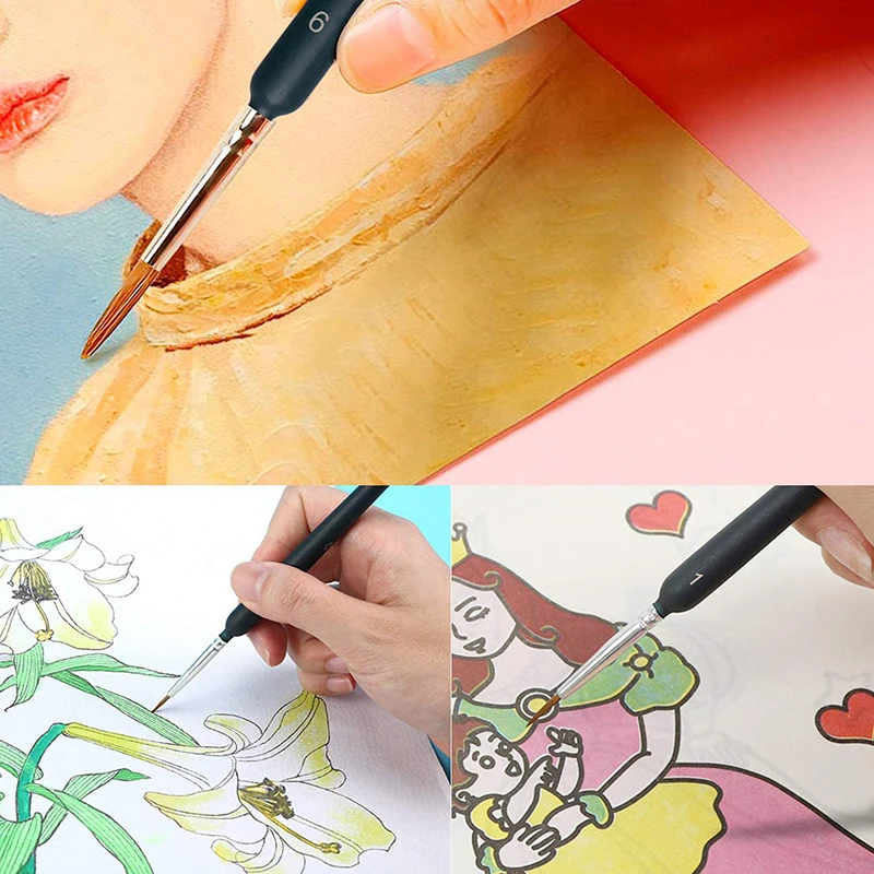 10 Chiếc Thu Nhỏ Bút Lông Họa Tiết Tranh Bút Lông Bộ Tay Cầm Tiện Cho Acrylic Tranh, Con Trưởng Thành Sơn Do Số