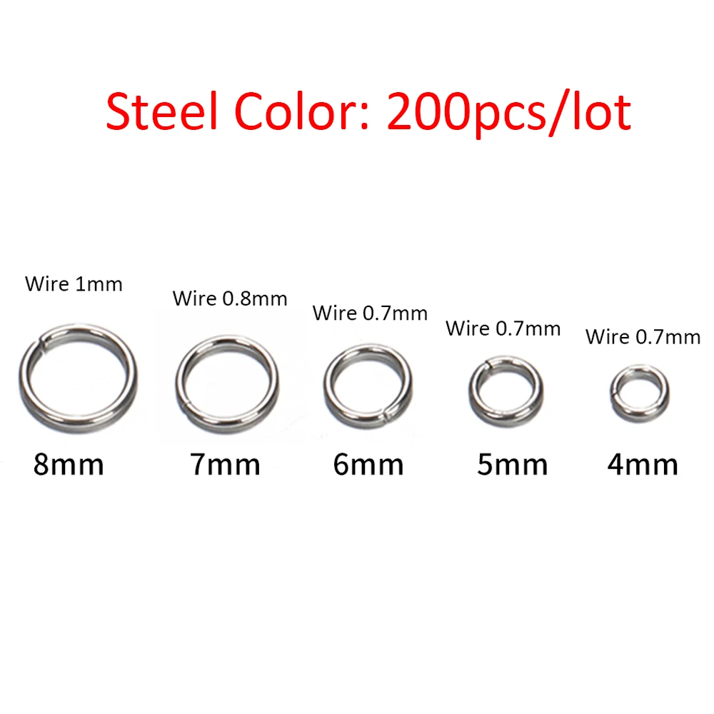 100-200 Chiếc 4-10Mm Thép Không Gỉ Chia Nhẫn Mở Nhảy Vòng Kết Nối Cho Trang Sức Làm DIY thành Phần Phát Hiện