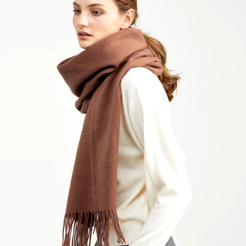Bufanda de lana para invierno, chal a la moda para mujer, bufandas sólidas para adultos, chales y chales de lujo para otoño, Poncho, bufandas para mujer, envoltura Unisex
