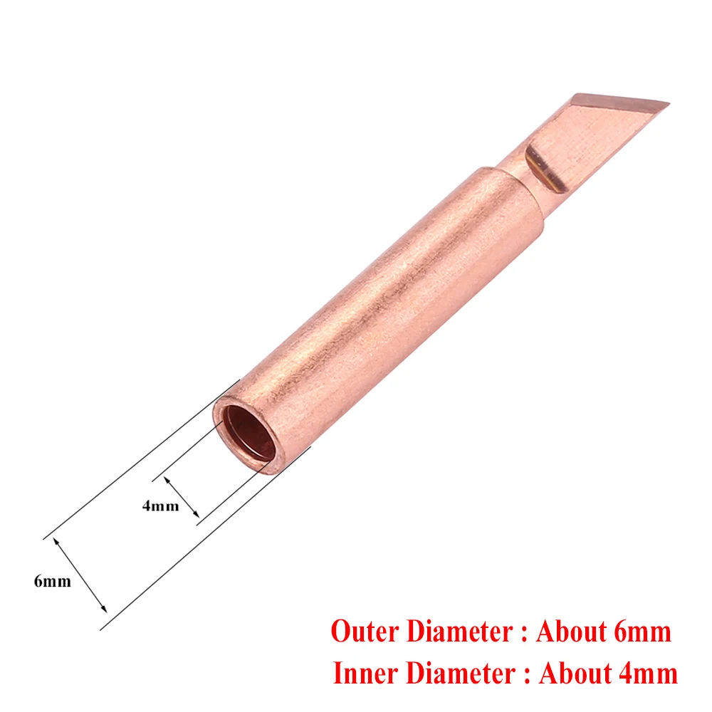 10 Cái/lốc Đồng Mỏ Hàn Chì Iron Đầu 900M-T-K/SK/I/Là/B/1C/2C/3C/4C/0.8D/1.2D/1.6D/2.4D/3.2D/SB Đầu Hàn Cho 936 Hàn dụng Cụ