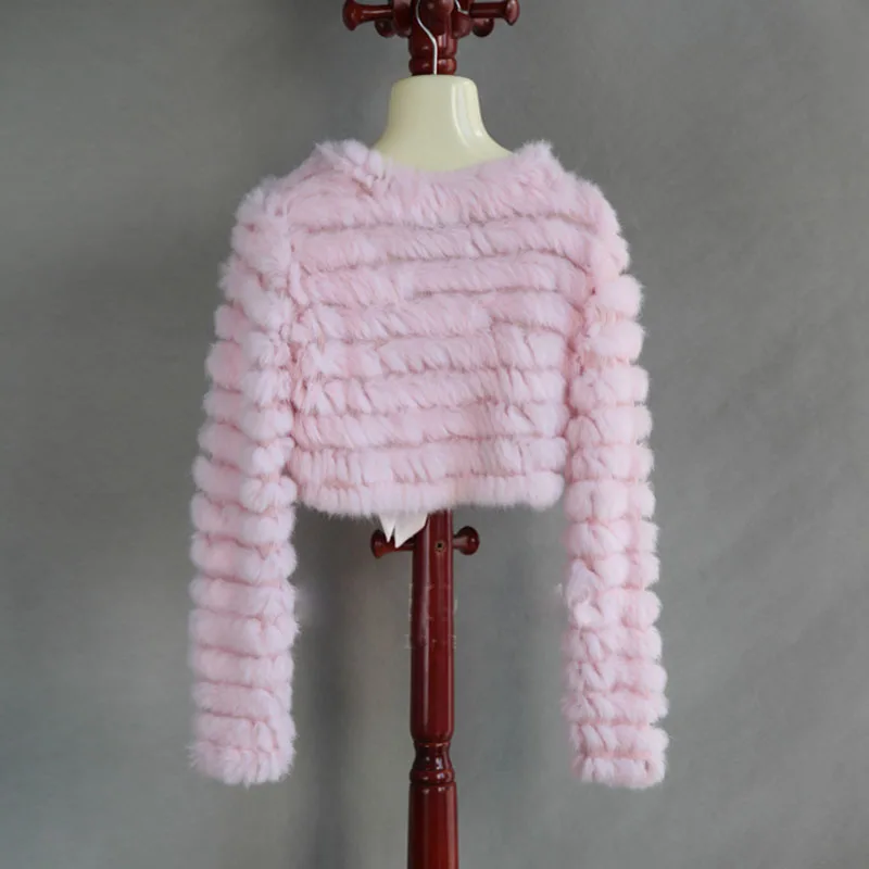 2023 Herbst echtes Kaninchen fell Strick mantel Langarm V-Ausschnitt Casuall Echtpelz Outwear offener Stich passende Kleider Herbst mantel