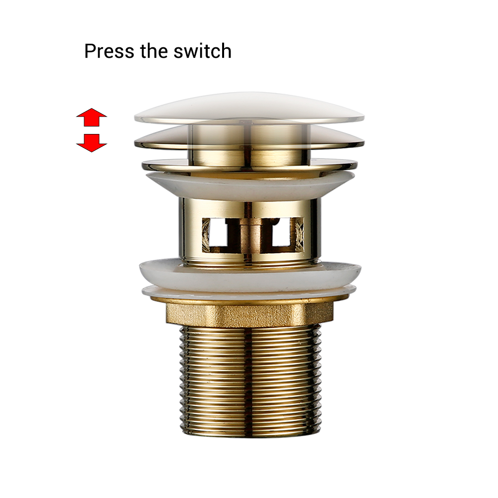 Pop Up Abfluss Taste Waschbecken Stecker Abtropffläche Siphon Abfall Stopper Waschbecken Wasserhahn Zubehör Waschbecken Rohr Schwarz Gold Rose