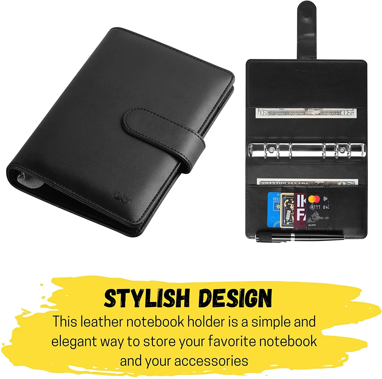 A5 Binder PU หนัง 6 แหวนโน้ตบุ๊ค Binder สําหรับ A5 ฟิลเลอร์กระดาษ, เติม A5 Personal Planner Binder พร้อมแม่เหล็ก