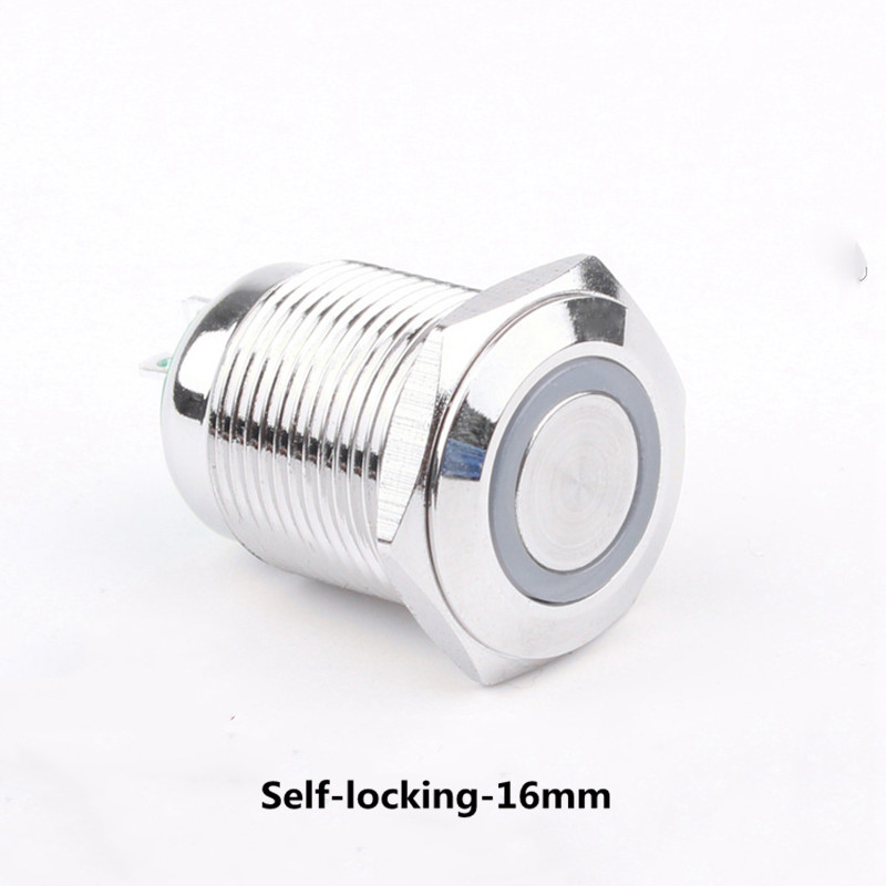 16Mm Tombol Tekan Logam Tahan Air Nikel Berlapis Kuningan Bulat Datar Beralih Menempel