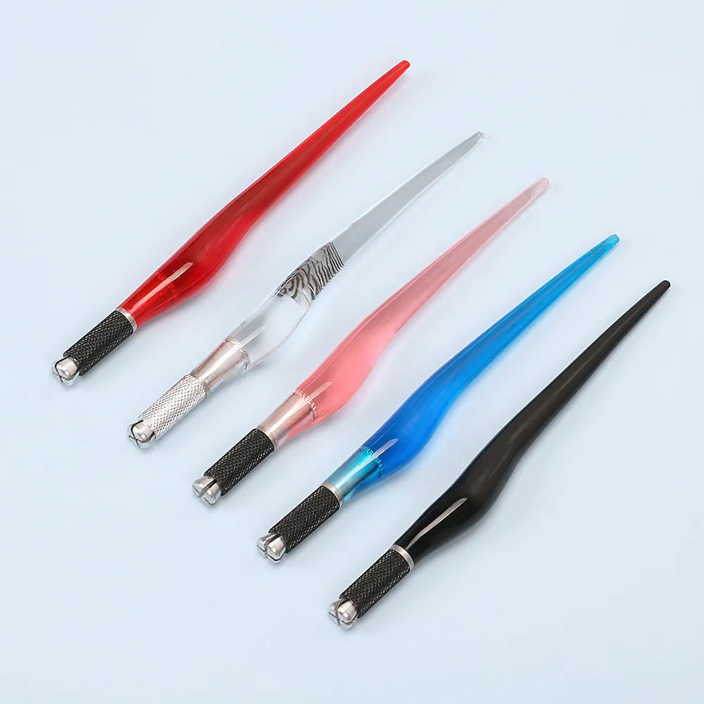 Tebori-pluma de Microblading PCD, soporte de aguja para cejas, maquillaje permanente, pluma de tatuaje Manual, 1 unidad