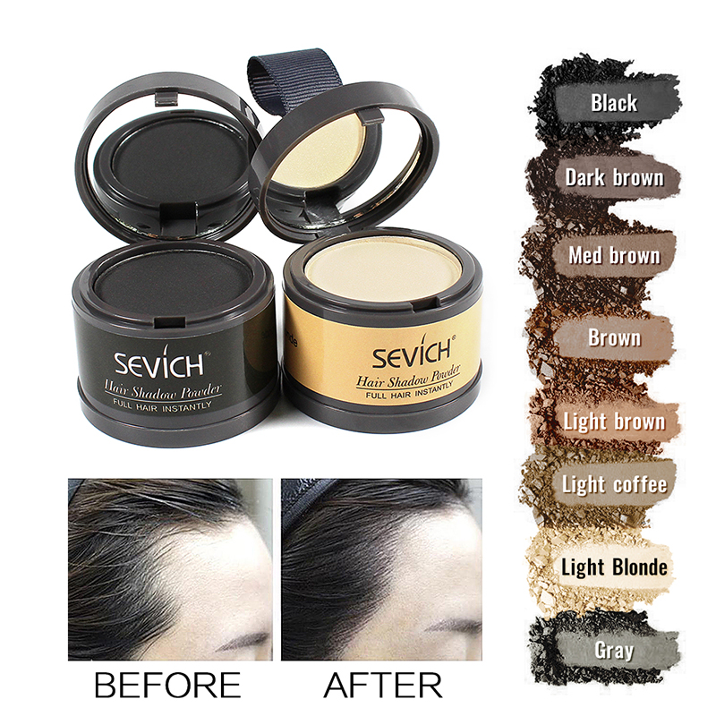 Sevich pó de linha fina 4g, sombra de linha fina, maquiagem, corretivo de cabelo, cobertura natural, produto unissex para perda de cabelo