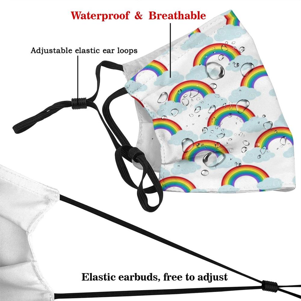 Маска для лица многоразовая с радужным принтом и забавным принтом Pm2.5