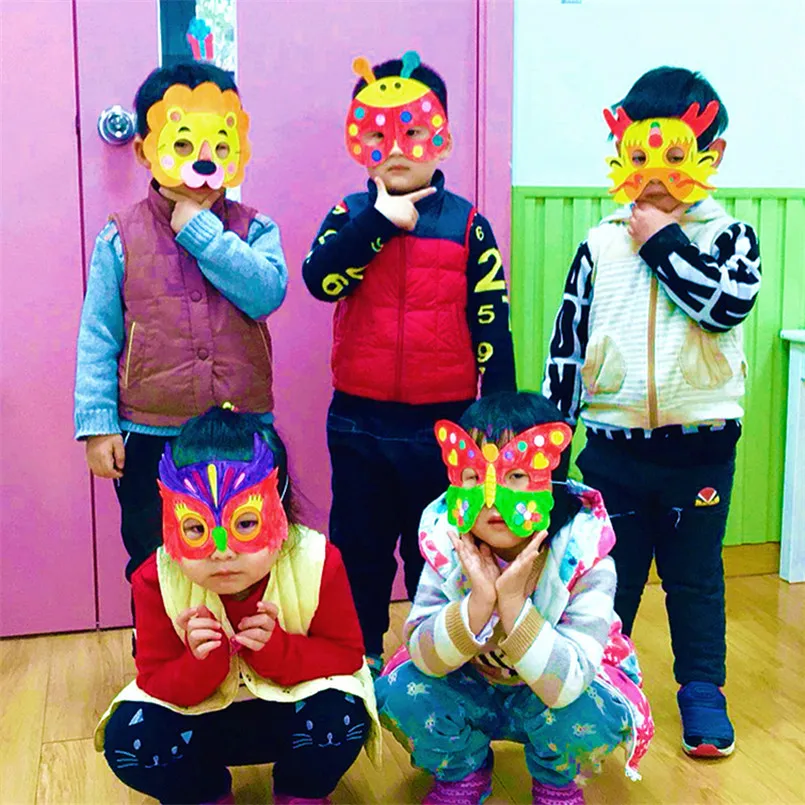 8 Cái/lốc Tự Làm Động Vật Tranh Mặt Nạ Đồ Chơi Cho Bé Gái Bé Trai Hoạt Hình Graffiti Thủ Công Nghệ Thuật Đồ Chơi Thủ Công Mẫu Giáo Vẽ Trẻ Em Quà Tặng