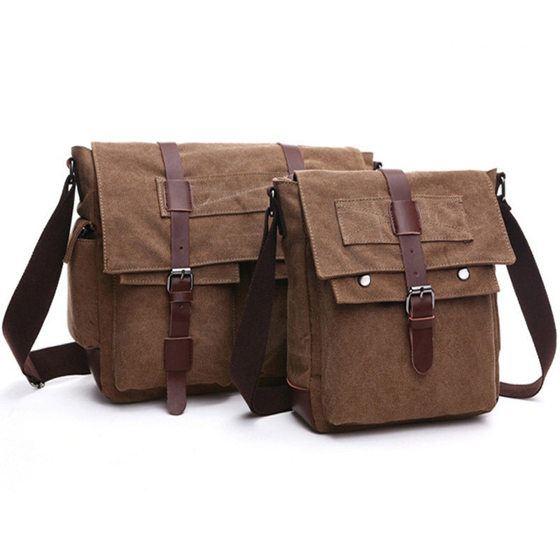 Retro Männer Messenger Taschen vintage Leinwand Handtaschen Freizeit Arbeit Reisetasche Mann Business Umhängetaschen Aktentasche für Männliche Taschen